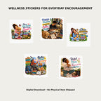 Wellness Stickers Pack 1 – lifestyle mockup