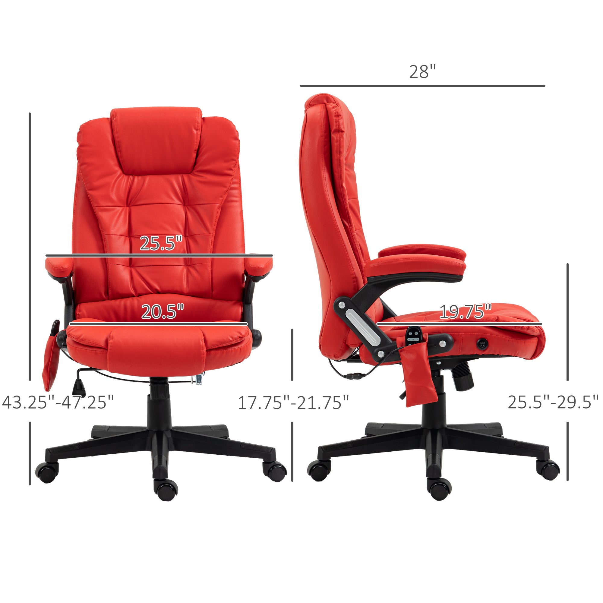 Red Heated Massage Chair
