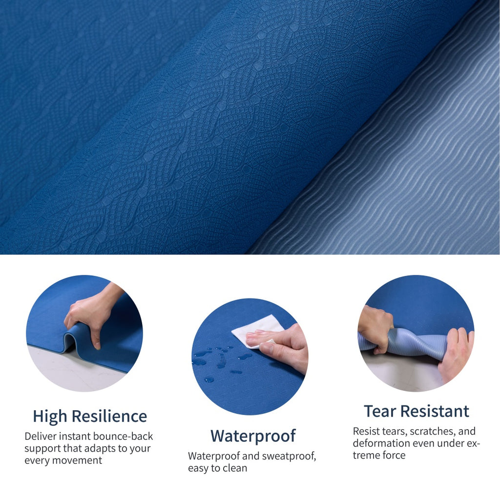 Tapis de yoga antidérapant FlexFlow pour yoga, pilates et fitness