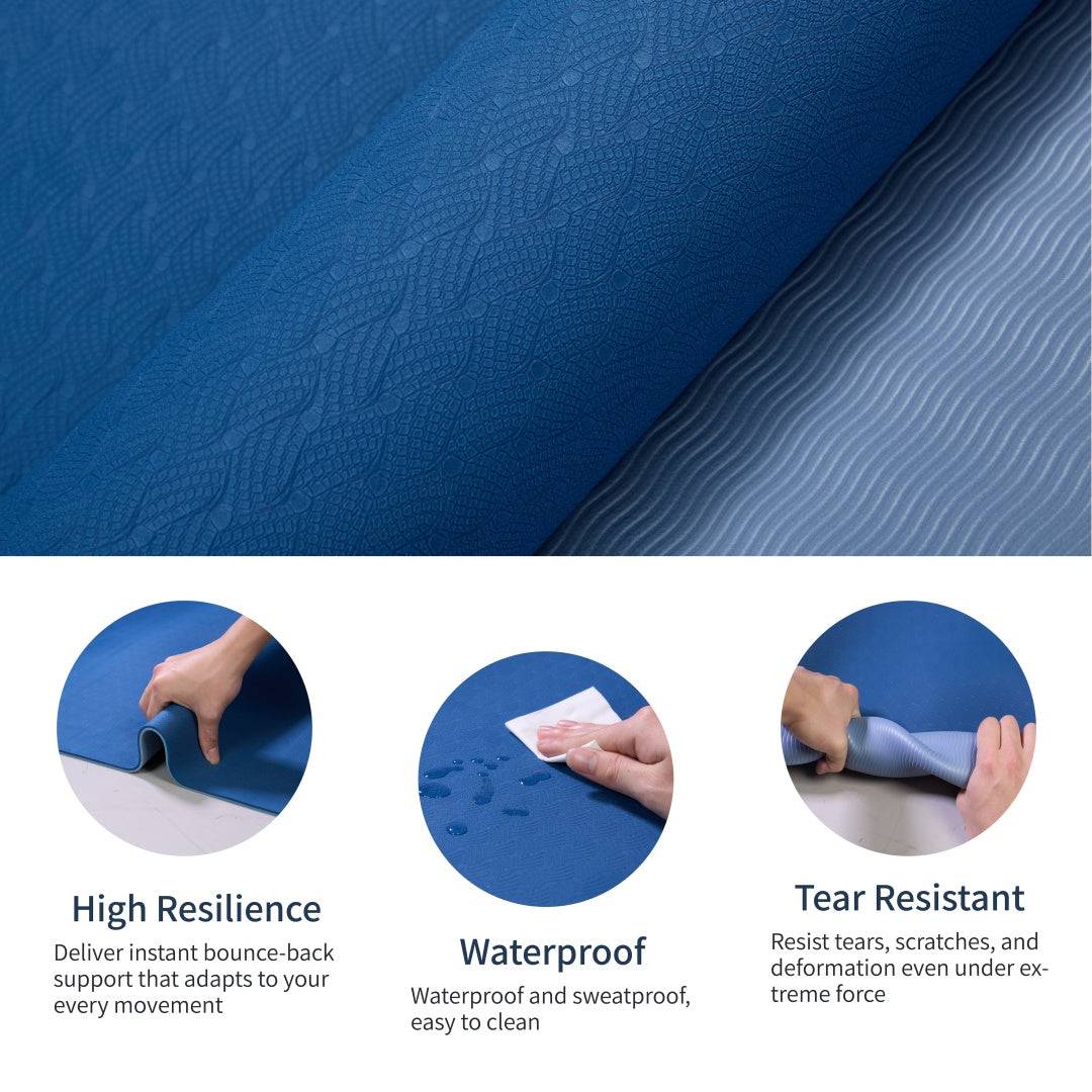 FlexFlow Non-Slip Yoga Mat For Yoga Pilates And Fitness