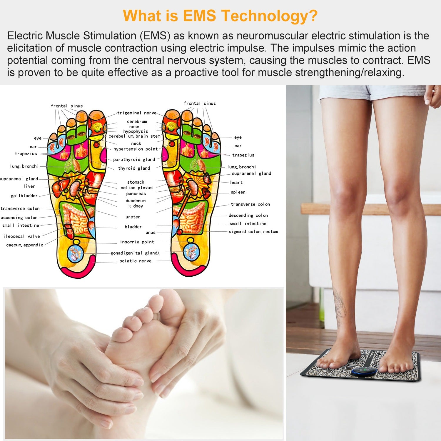 FlexRelief EMS Foot Massager For Muscle Pain And Relaxation