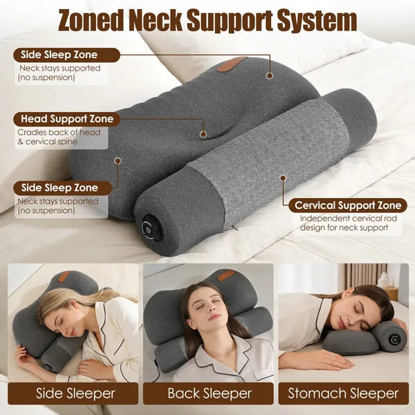 Almohada de espuma viscoelástica con calefacción NeckRelief para aliviar el dolor