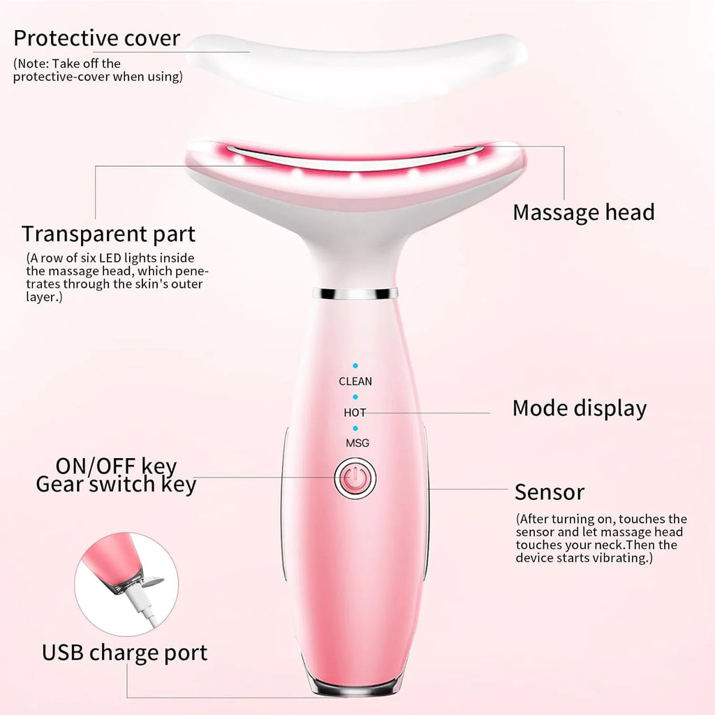 Masajeador facial y de cuello GlowLift para reafirmar la piel.