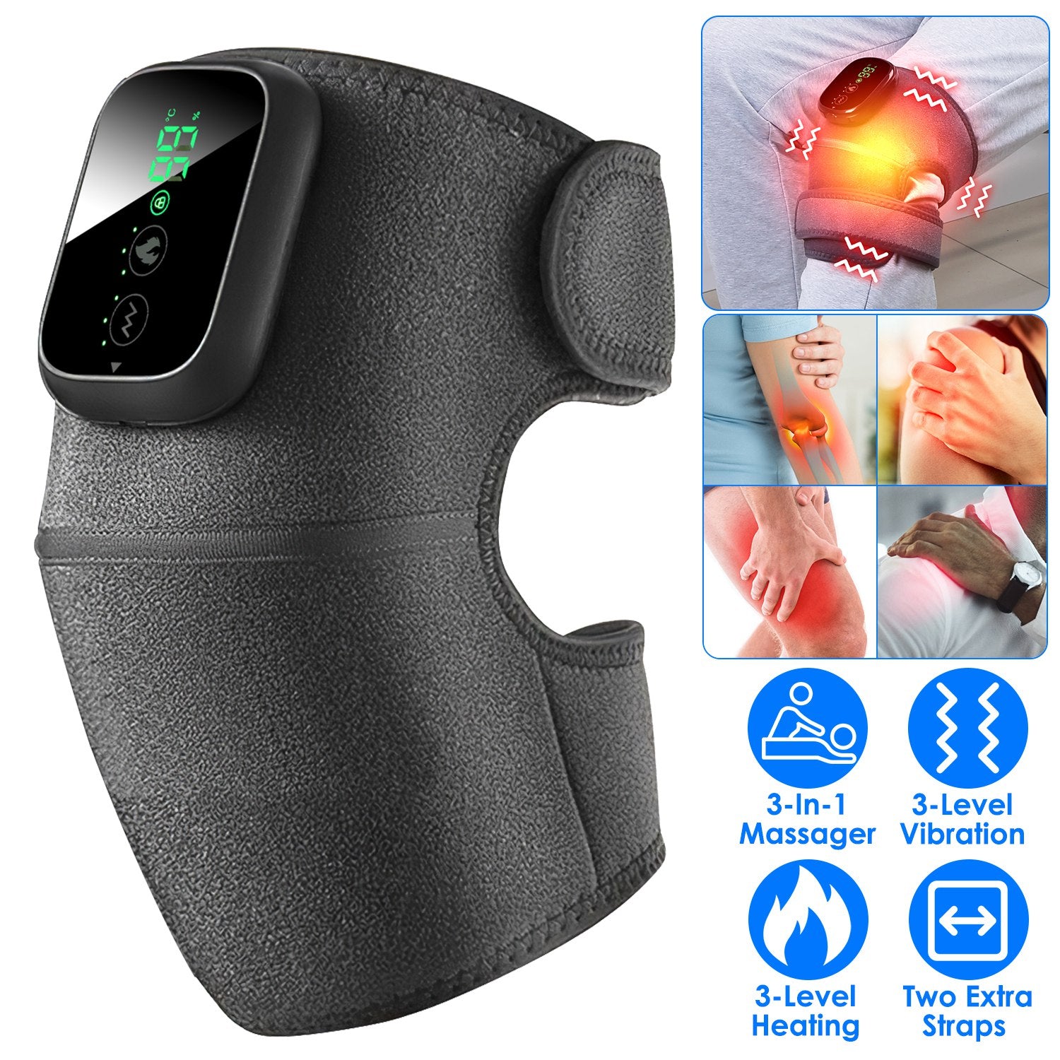FlexRelief 3-In-1 Heated Joint Massager For Pain Relief