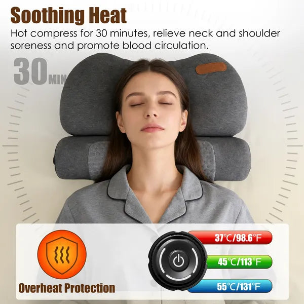 Almohada de espuma viscoelástica con calefacción NeckRelief para aliviar el dolor