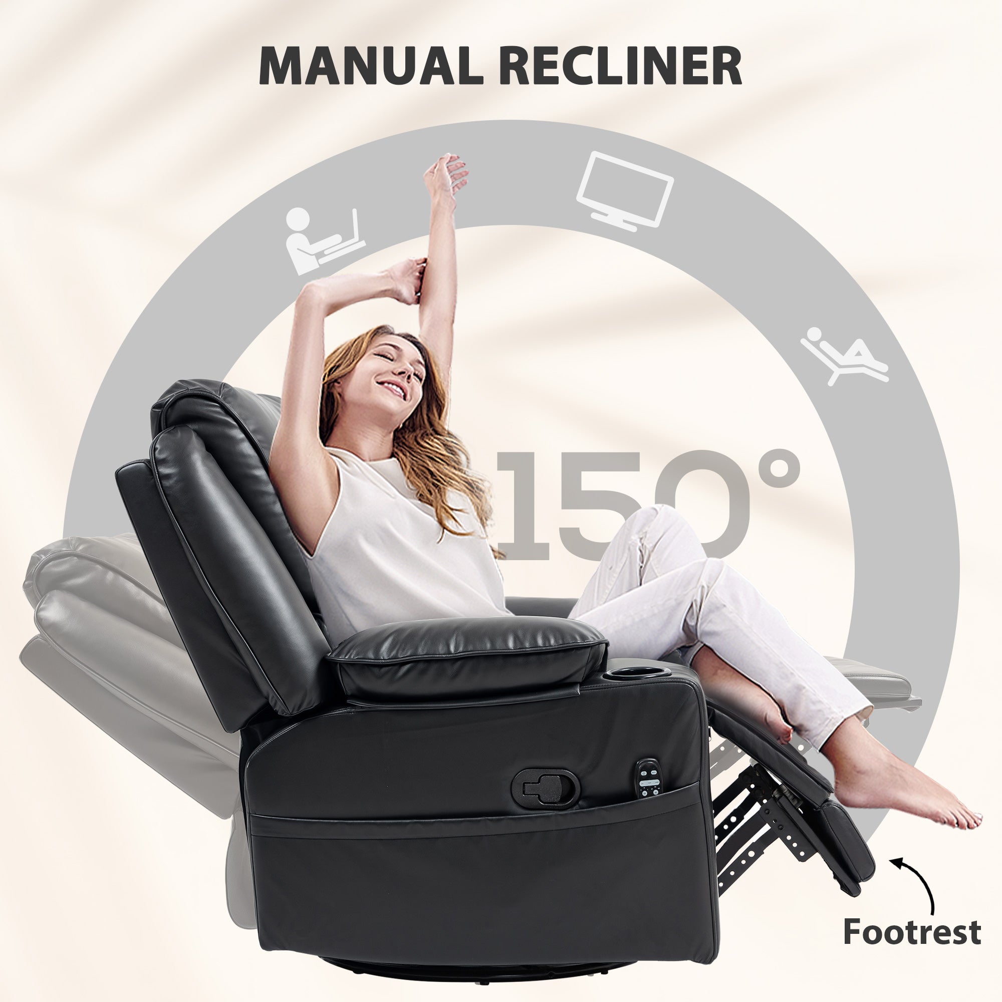 Massage Recliner Chair Set