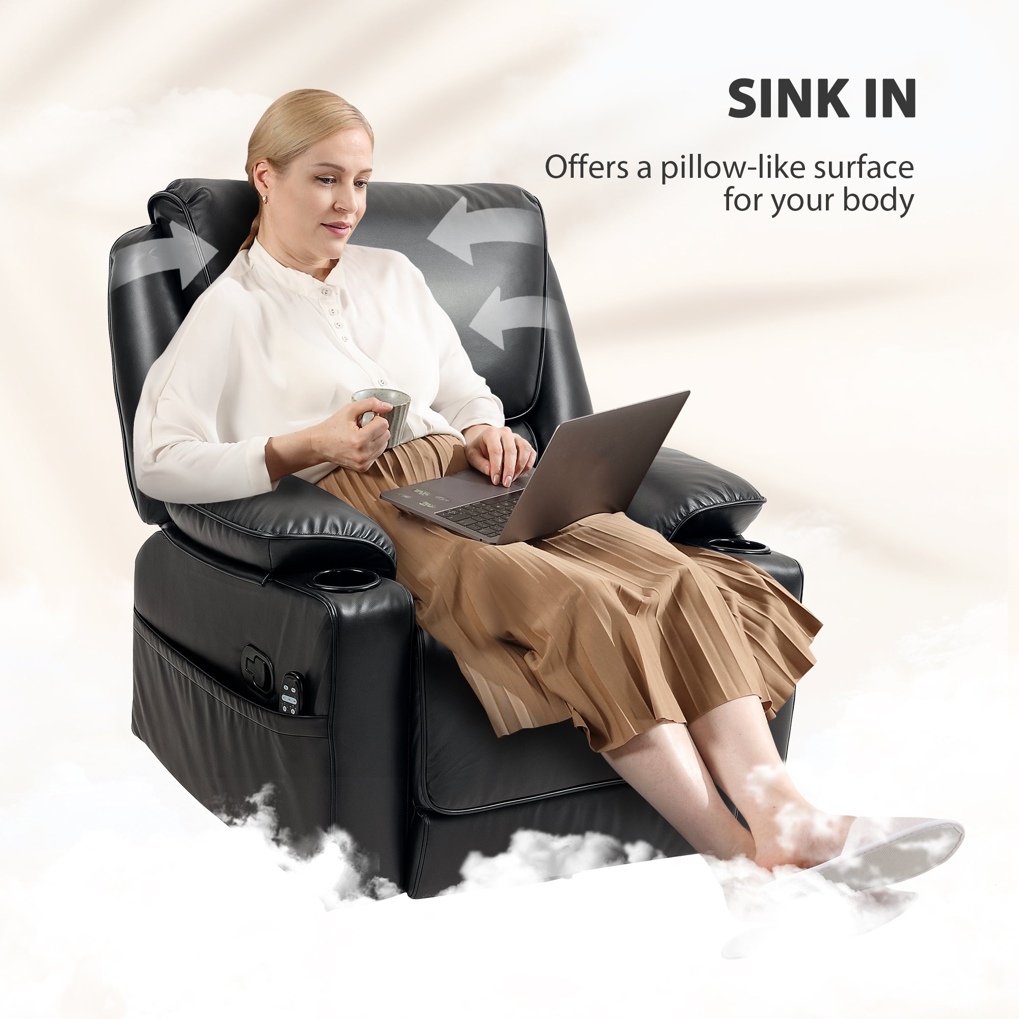 Massage Recliner Chair Set