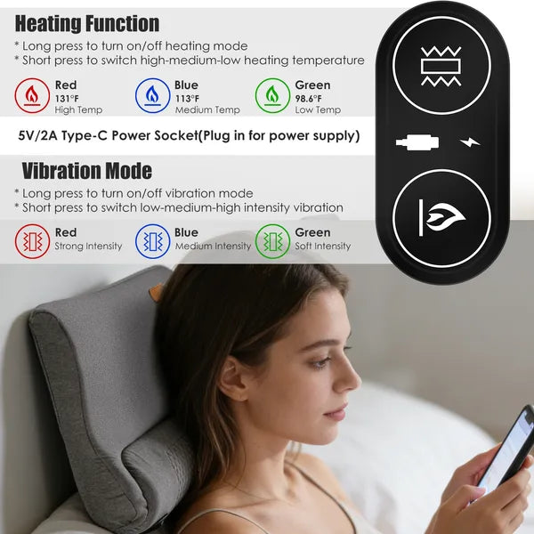 Almohada masajeadora NeckRelief para la relajación del cuello y los hombros. 
