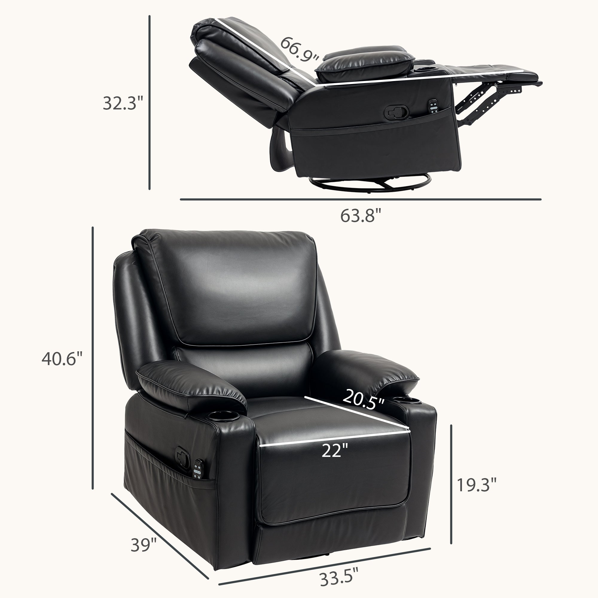 Oversized Massage Recliner Chair