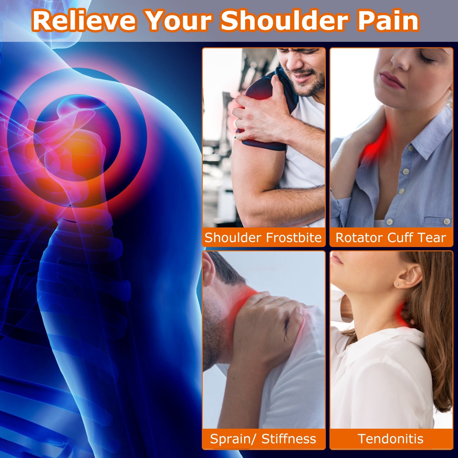 Soporte térmico para hombro ShoulderRelief para el dolor y la comodidad.