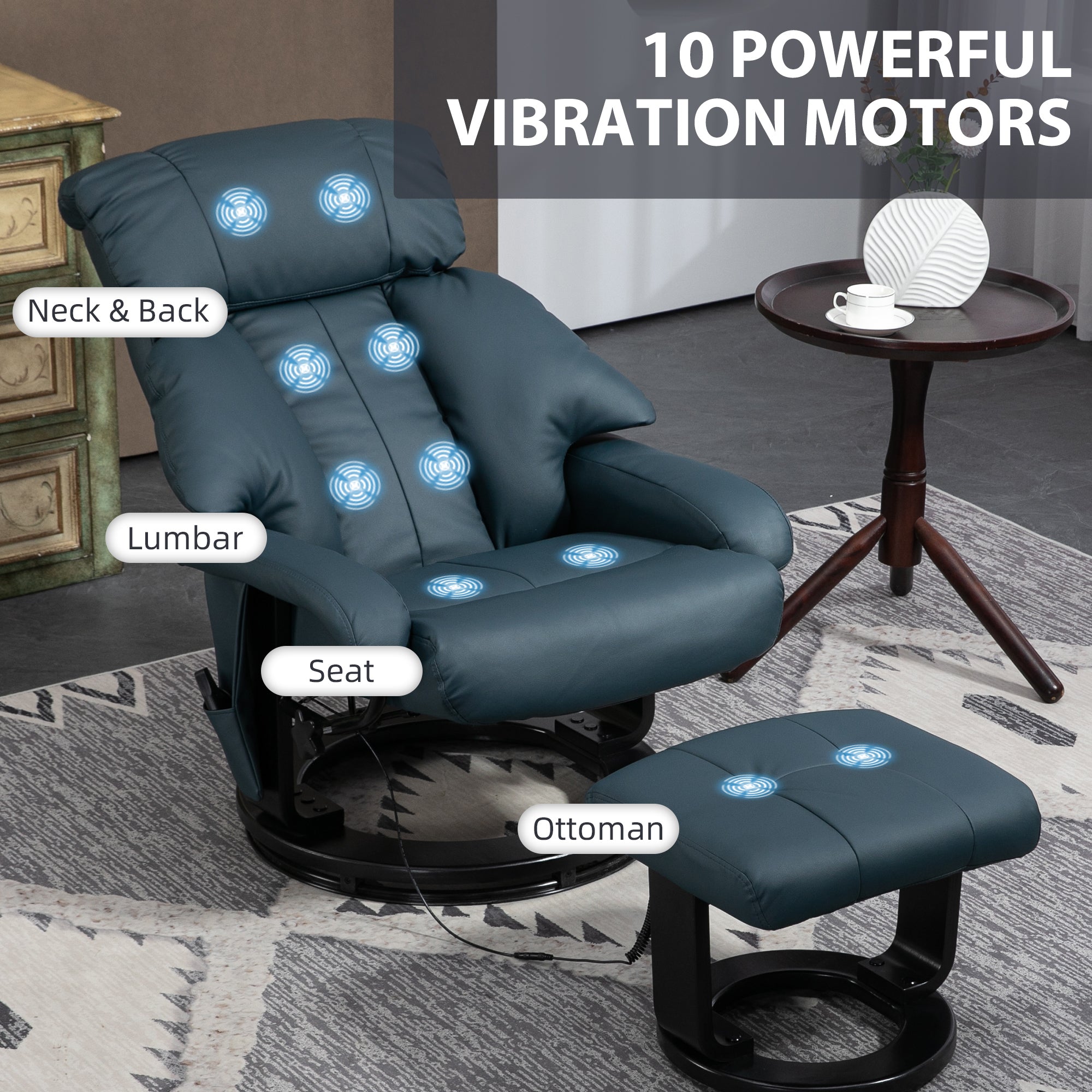 Swivel Massage Recliner Set