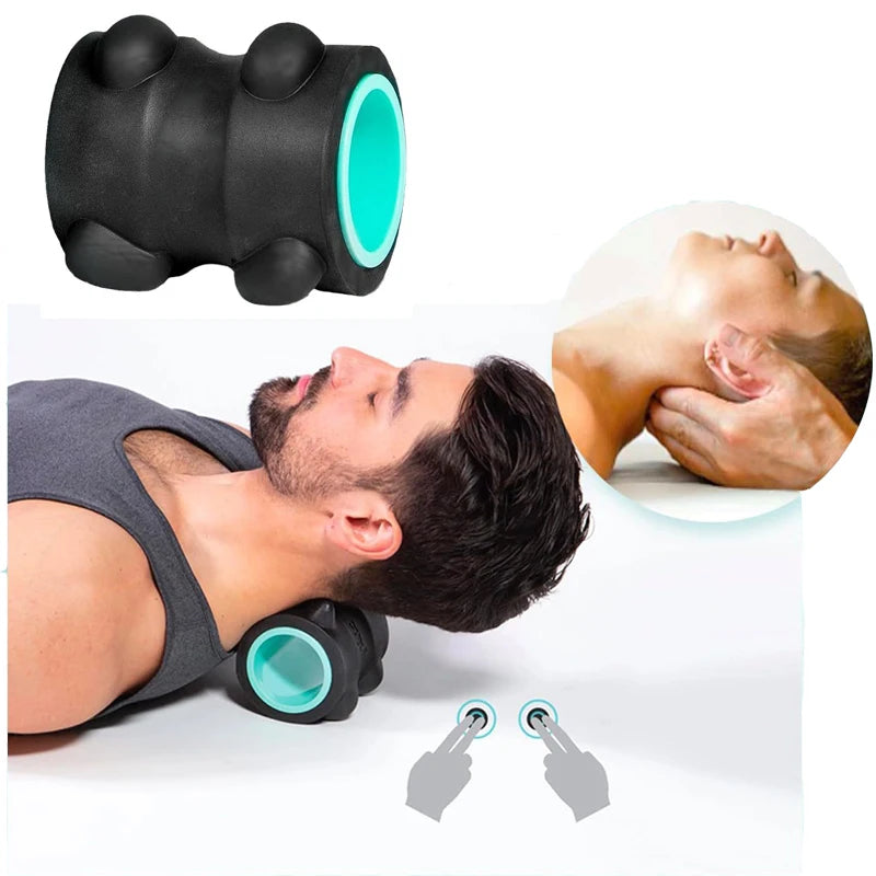 Masajeador con terapia de presión en el pulgar para alivio instantáneo del dolor de cuello y cabeza.
