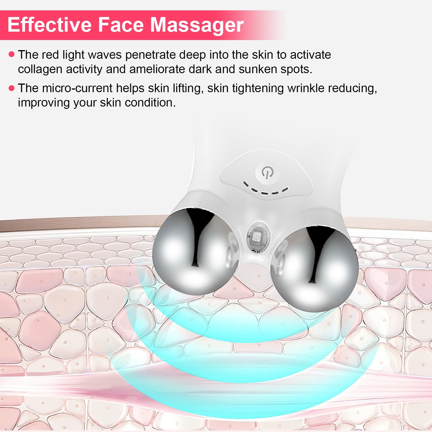 Masajeador facial de microcorriente GlowLift para reafirmar y tensar la piel.