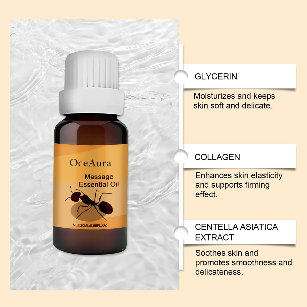 Aceite de masaje reafirmante OceAura para una piel suave, elástica y radiante.
