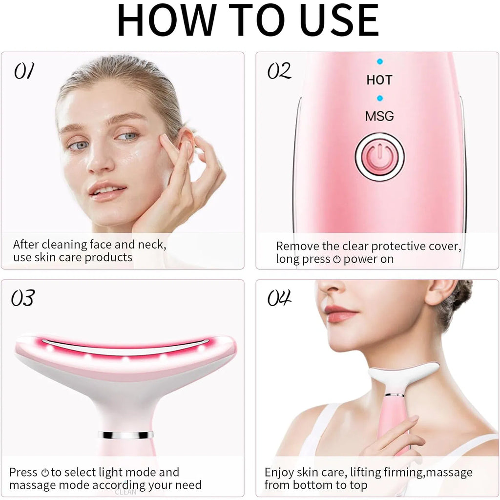 Masajeador facial y de cuello GlowLift para reafirmar la piel.