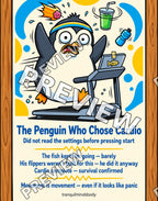 The Penguin Who Chose Cardio – 11x14 inch size preview