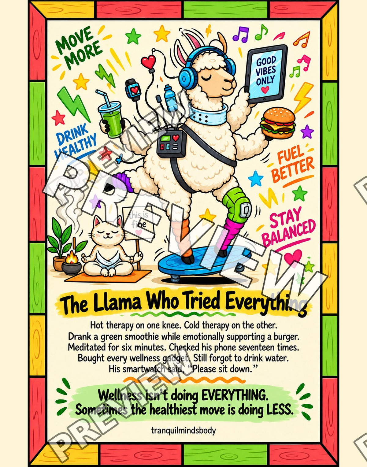 The Llama Who Tried Everything – 11x14 inch size preview