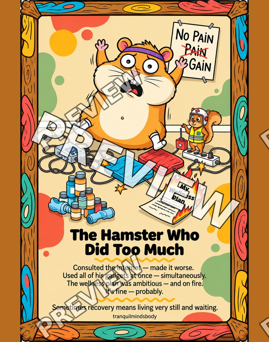 The Hamster Who Did Too Much – 11x14 inch size preview