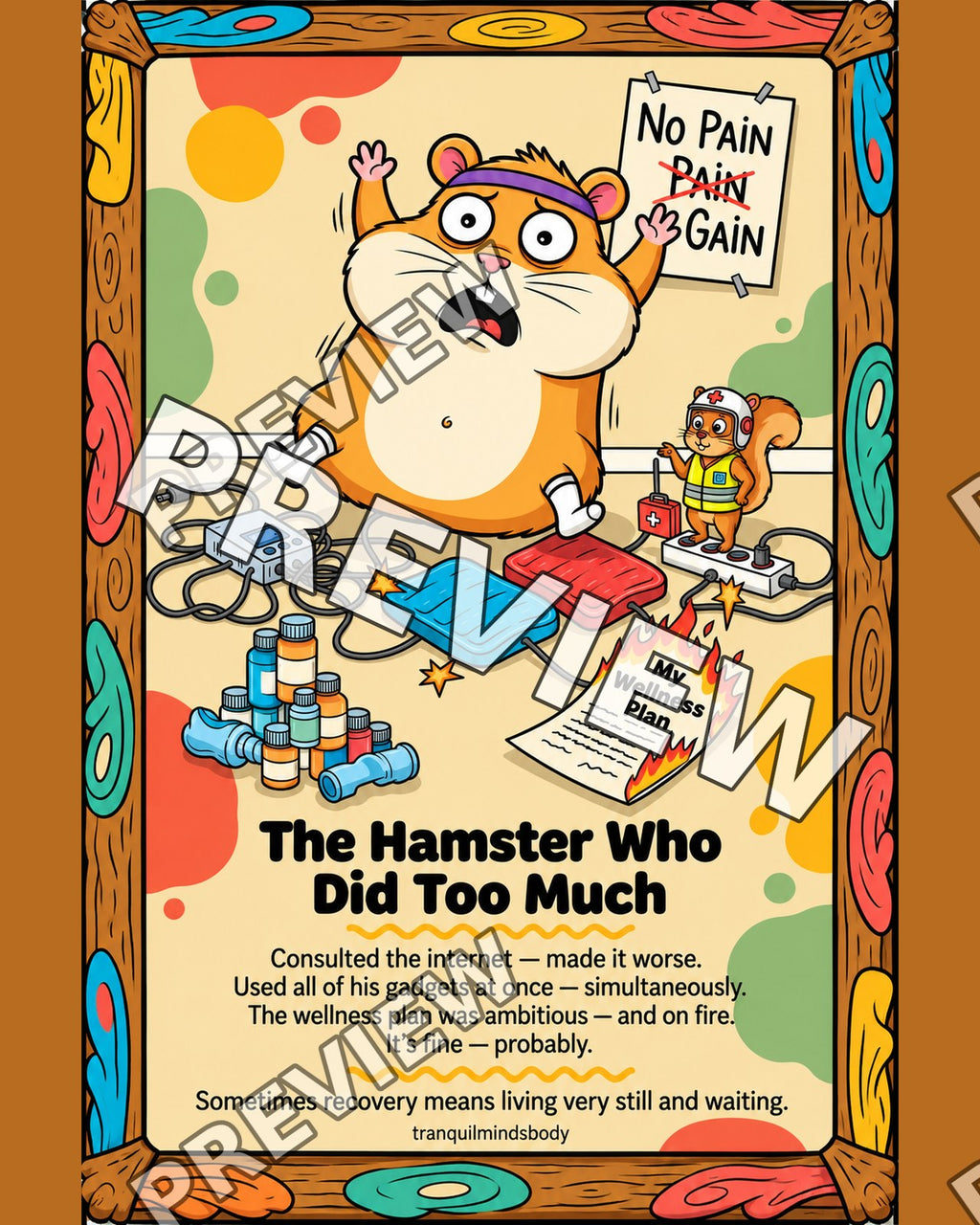 The Hamster Who Did Too Much – 16x20 inch size preview