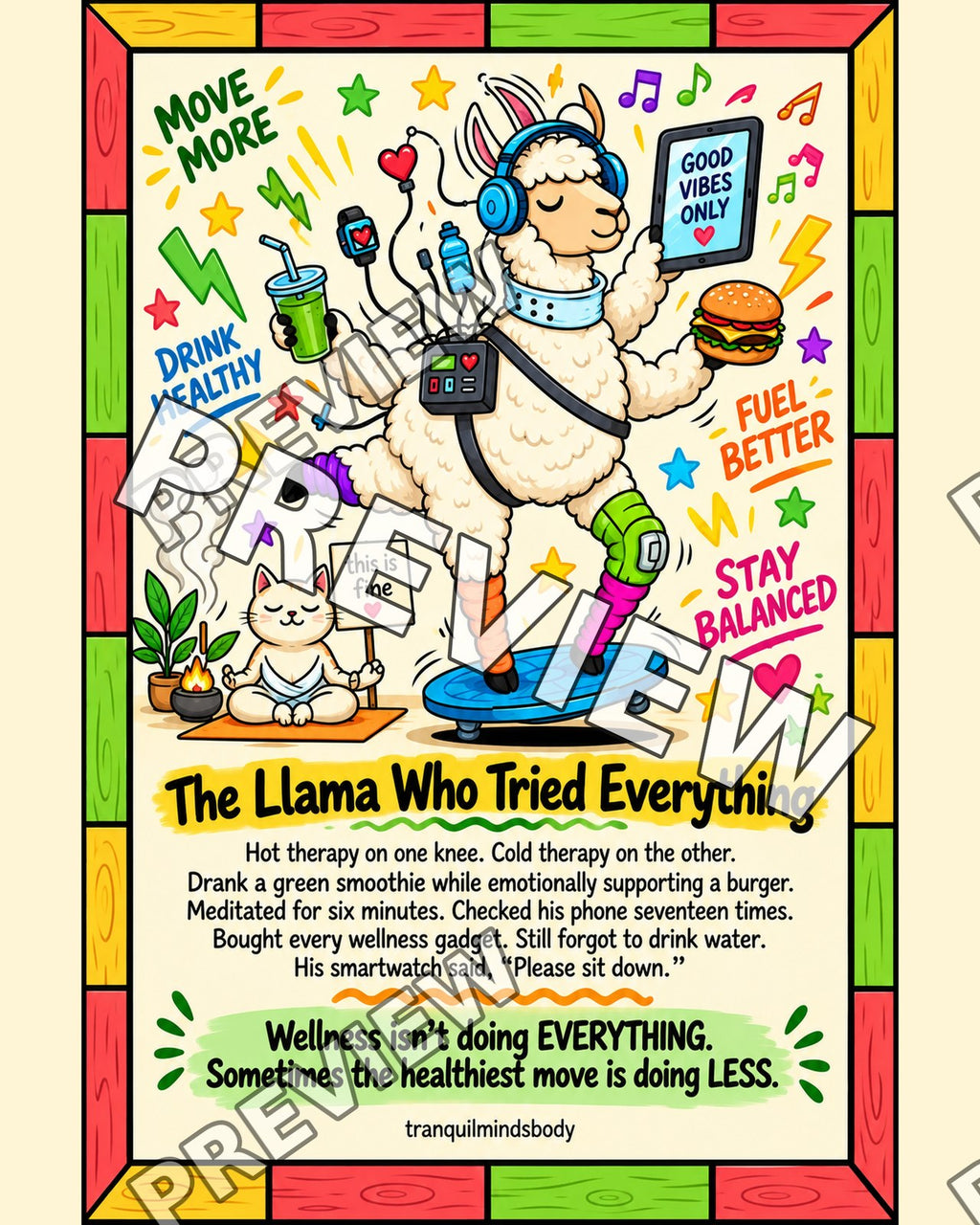 The Llama Who Tried Everything – 16x20 inch size preview
