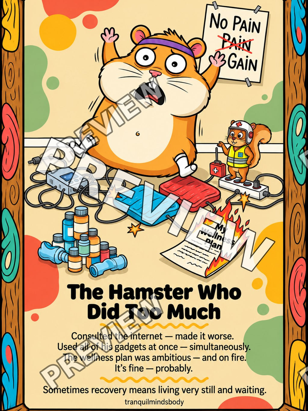 The Hamster Who Did Too Much – 18x24 inch size preview