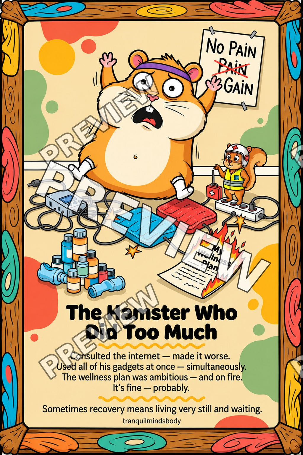 The Hamster Who Did Too Much – 24x36 inch size preview