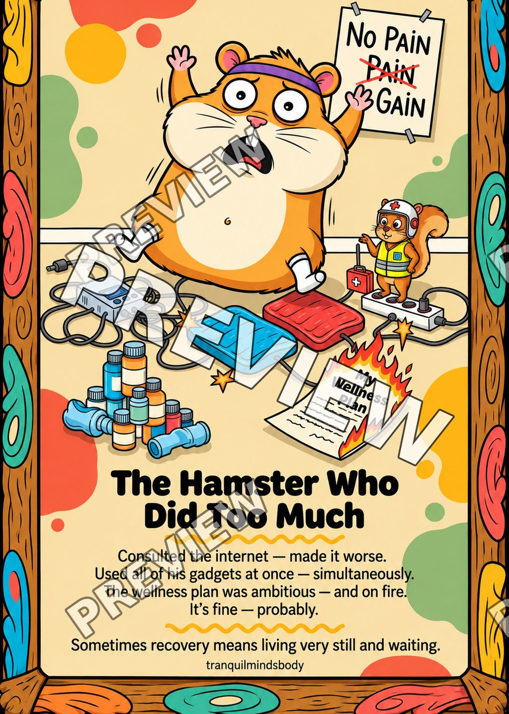 The Hamster Who Did Too Much – 5x7 inch size preview