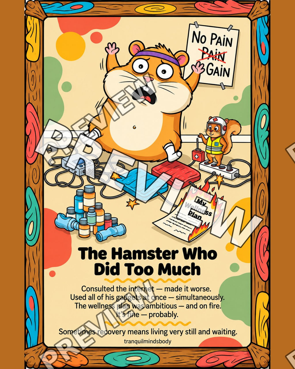 The Hamster Who Did Too Much – 8x10 inch size preview
