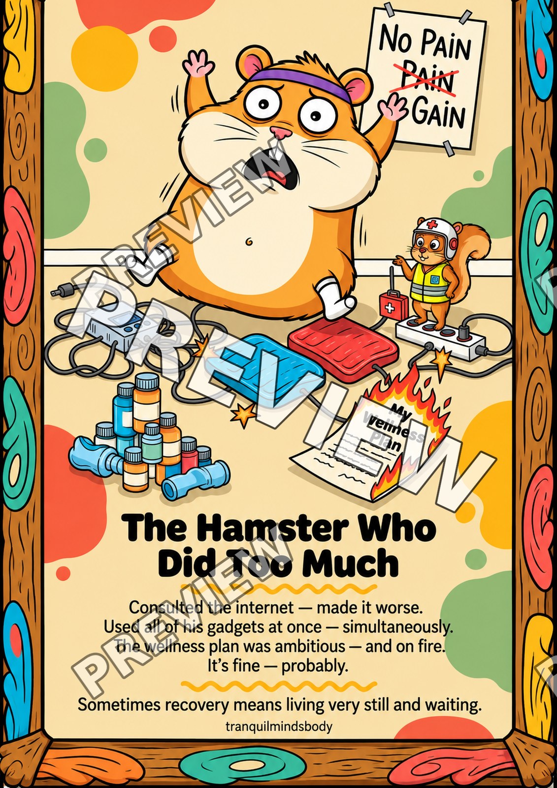 The Hamster Who Did Too Much – A2 size preview