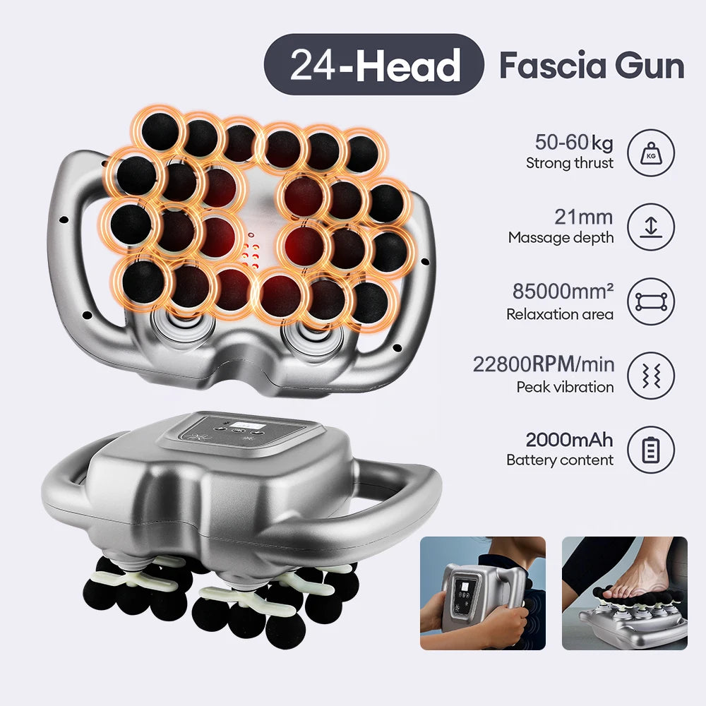 24-Head Fascia Massage Gun