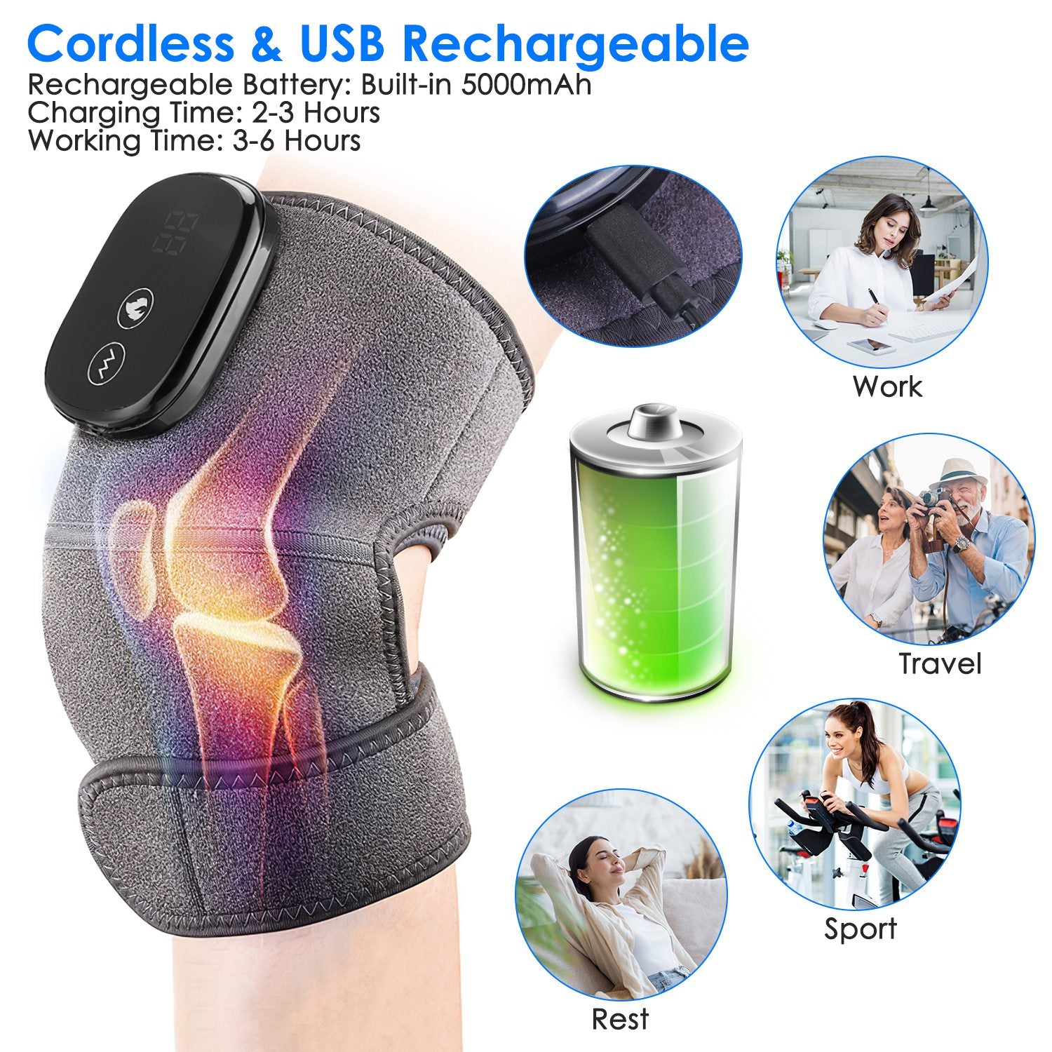 FlexRelief 3-In-1 Heated Joint Massager For Pain Relief