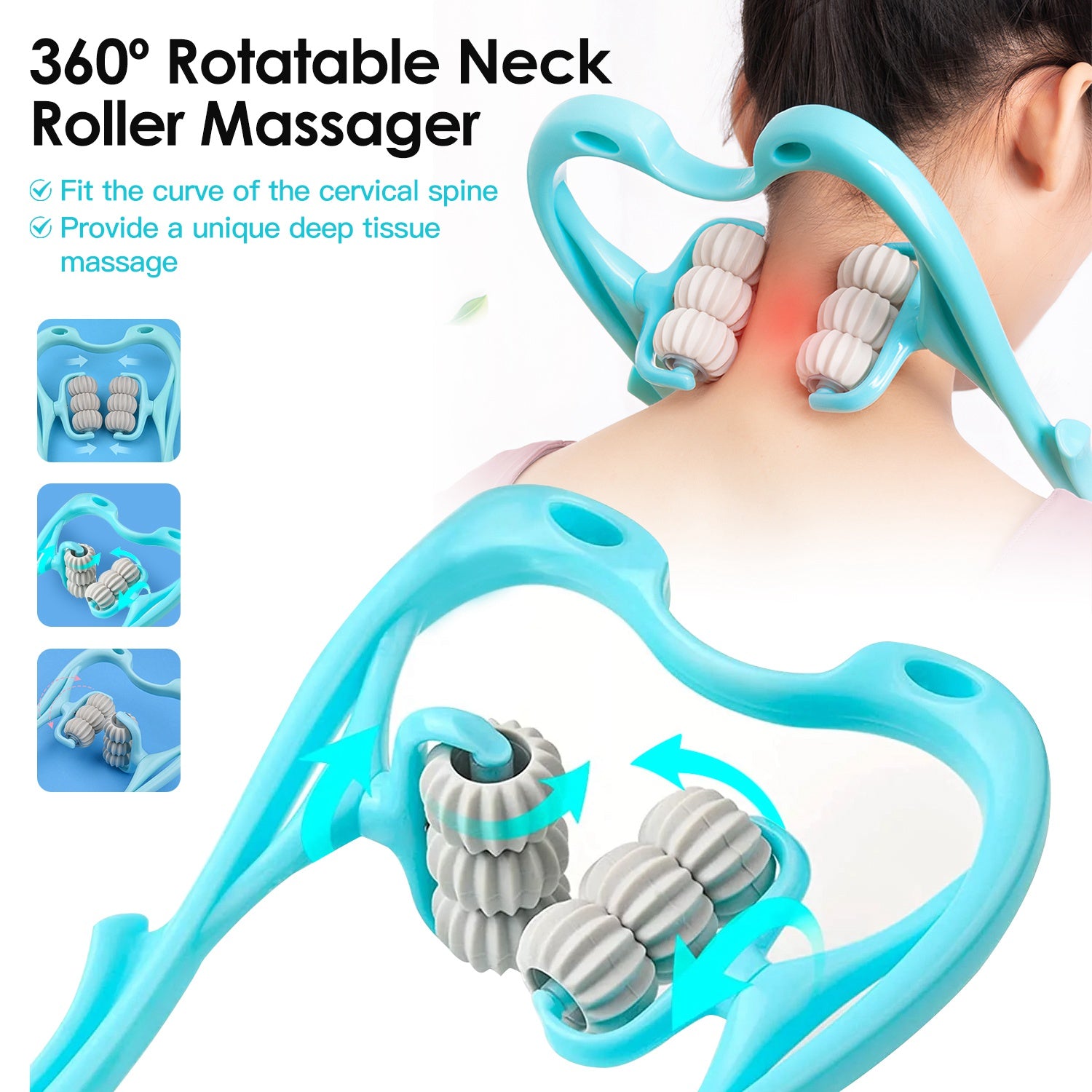 Masajeador de cuello DeepRelief para aliviar el dolor muscular.