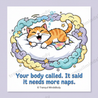 Rest & Sleep Wellness Card Pack – Cartoon Edition – 5 Digital Cards