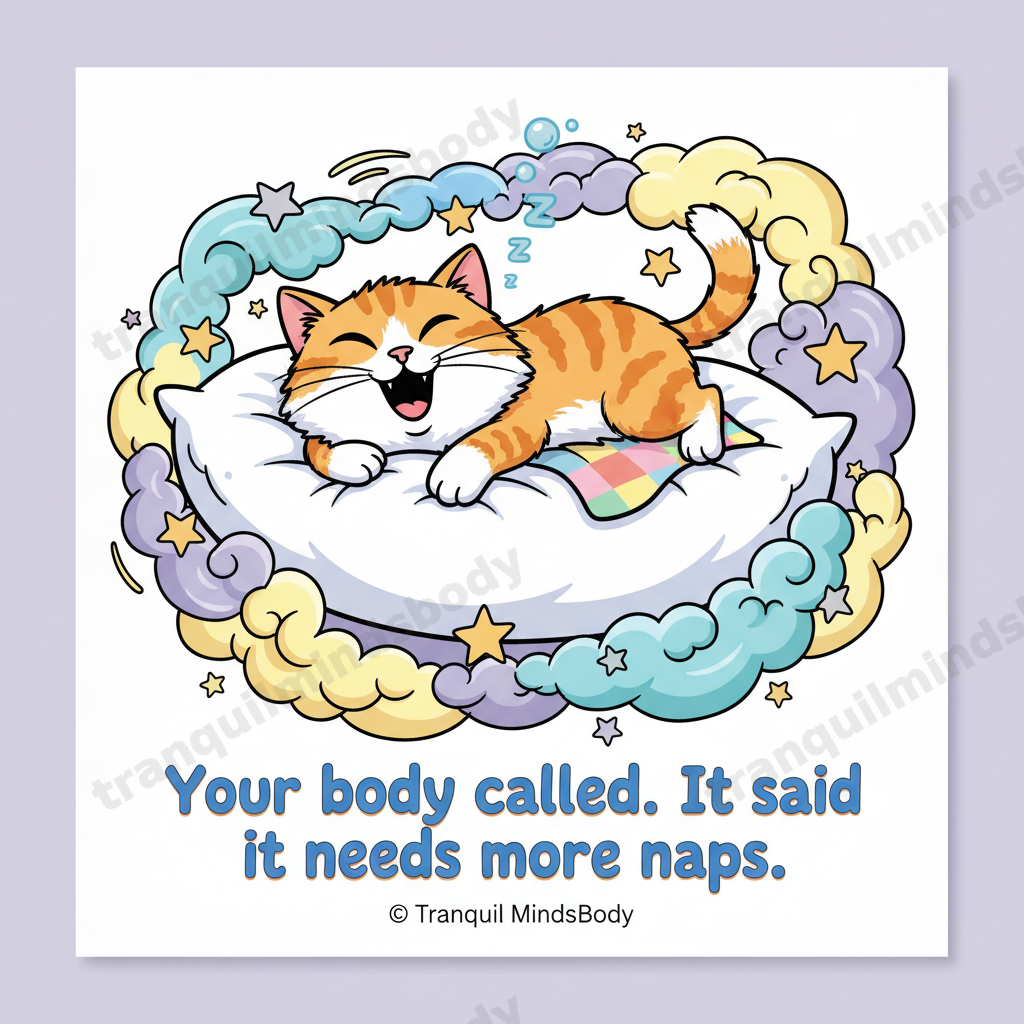 Rest & Sleep Wellness Card Pack – Cartoon Edition – 5 Digital Cards