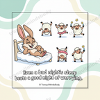 Rest & Sleep Wellness Card Pack – Cartoon Edition – 5 Digital Cards