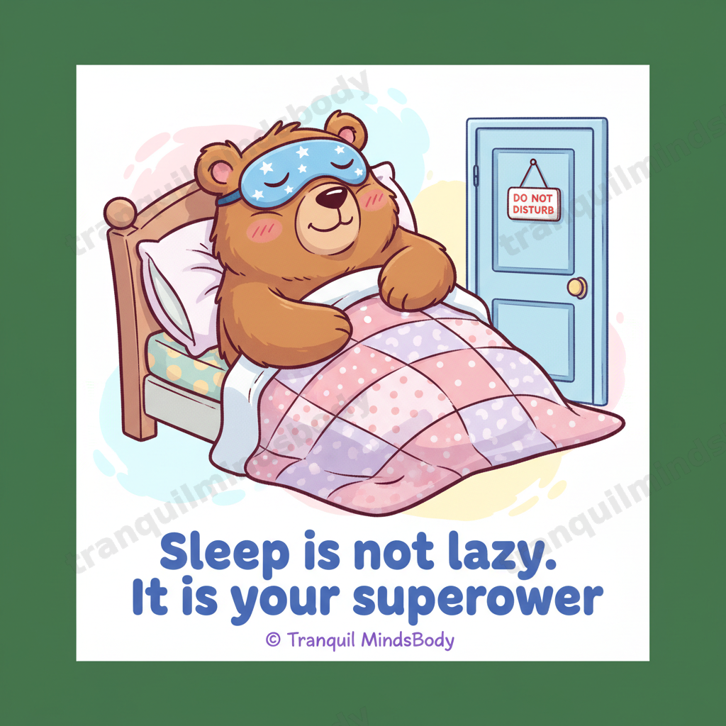 Rest & Sleep Wellness Card Pack – Cartoon Edition – 5 Digital Cards