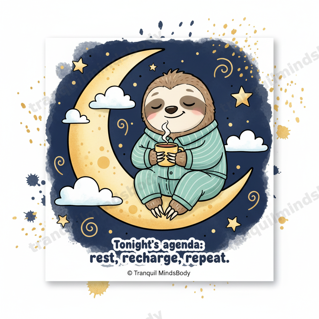 Rest & Sleep Wellness Card Pack – Cartoon Edition – 5 Digital Cards