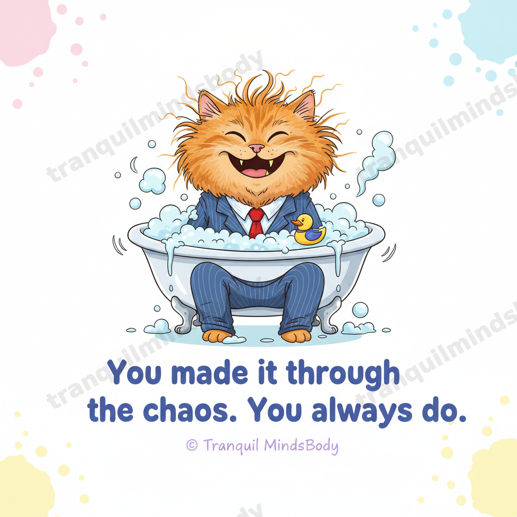 Stress Relief Wellness Card Pack – Cartoon Edition – 5 Digital Cards