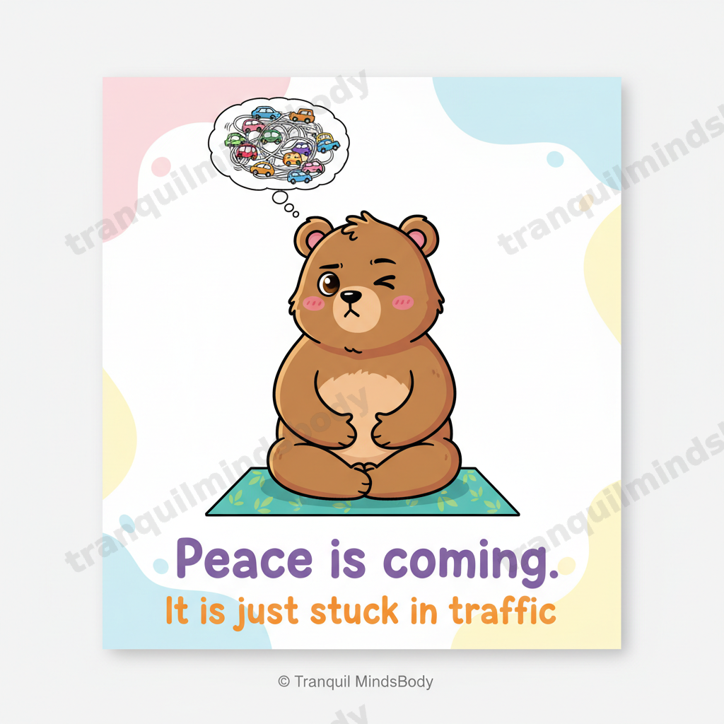 Stress Relief Wellness Card Pack – Cartoon Edition – 5 Digital Cards