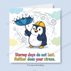 Stress Relief Wellness Card Pack – Cartoon Edition – 5 Digital Cards