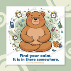 Mindfulness & Stillness Wellness Card Pack – Cartoon Edition – 5 Digital Cards