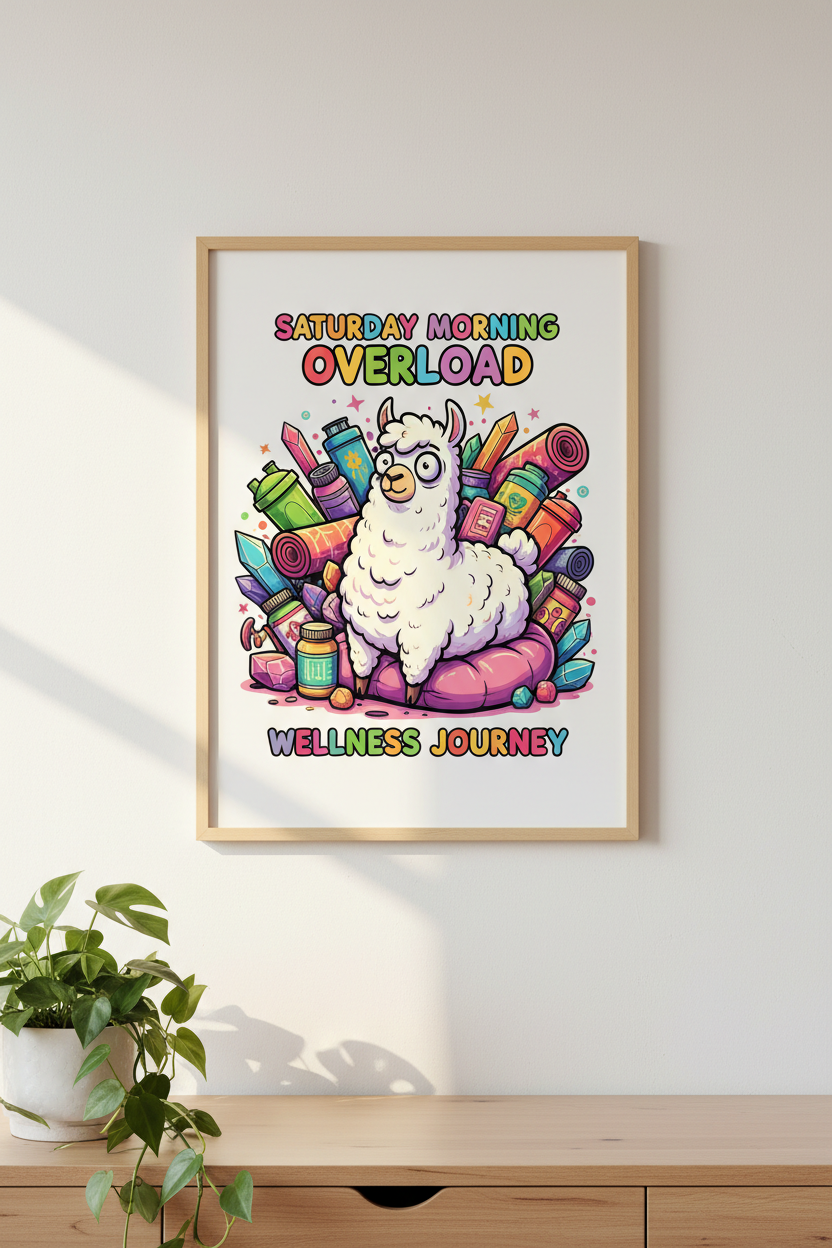 Cartoonish Wellness Poster No. 4 – Llama Mockup