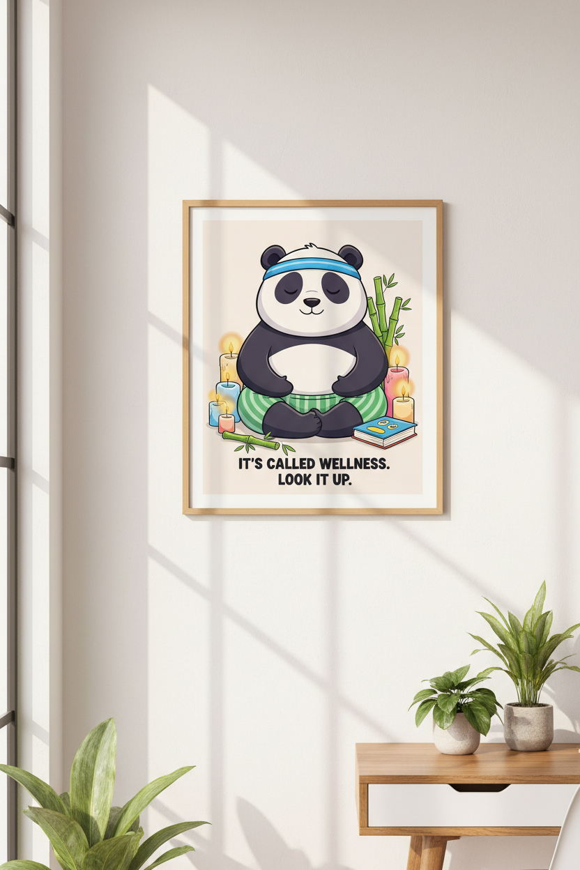 Cartoonish Wellness Poster No. 5 – Panda Mockup