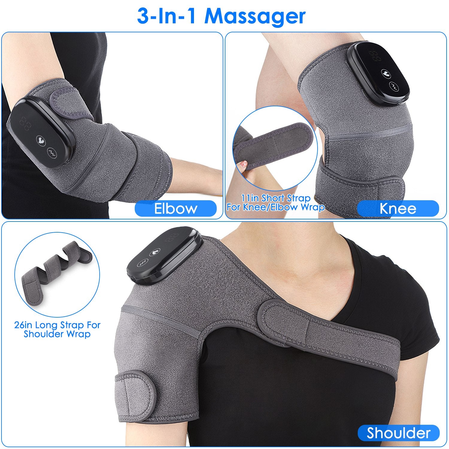 Masajeador articular térmico FlexRelief 3 en 1 para el alivio del dolor