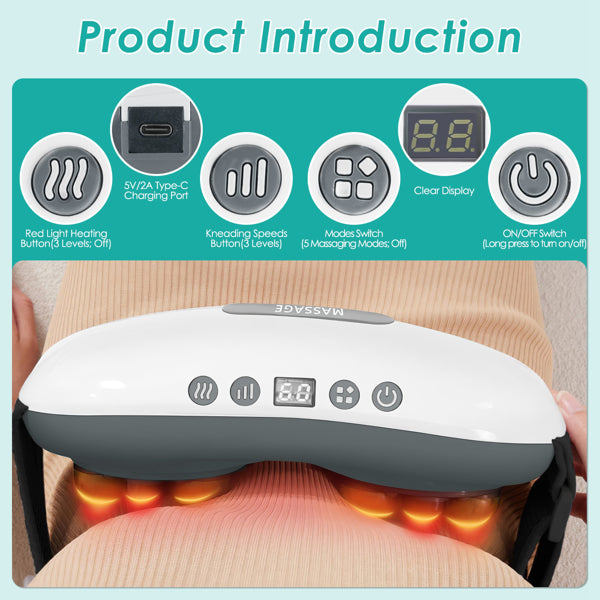 Masajeador de calor relajante para el vientre para aliviar la menstruación y la hinchazón. 