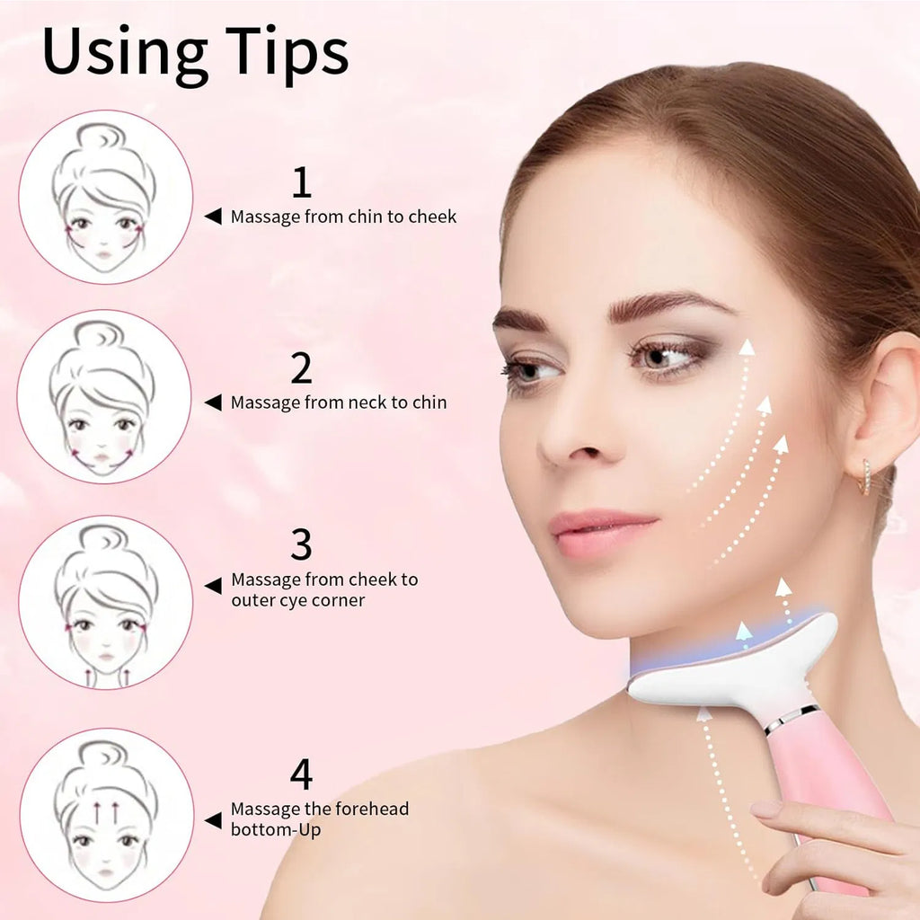 Masajeador facial y de cuello GlowLift para reafirmar la piel.