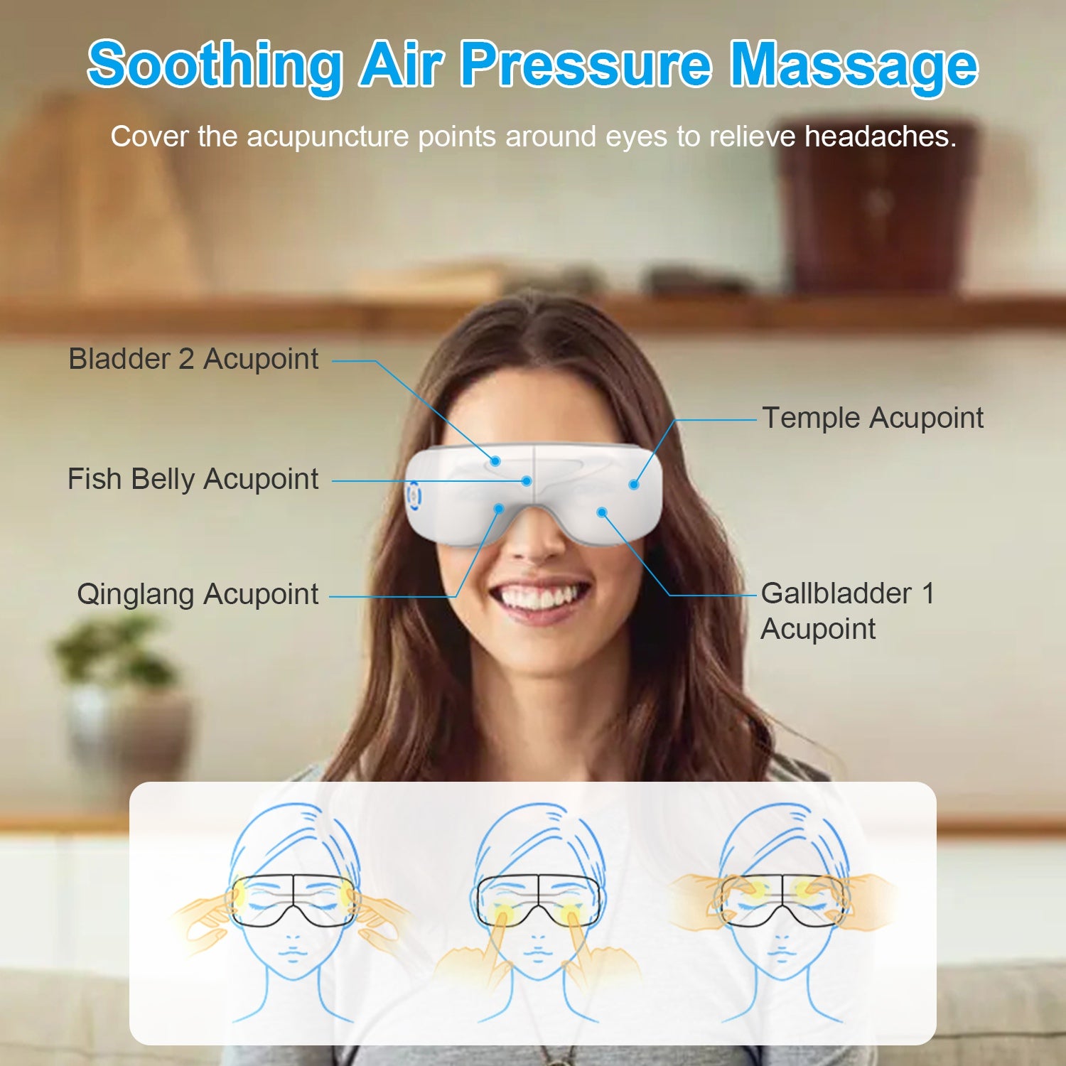 Masseur oculaire chauffant RelaxVision pour soulager le stress et les yeux