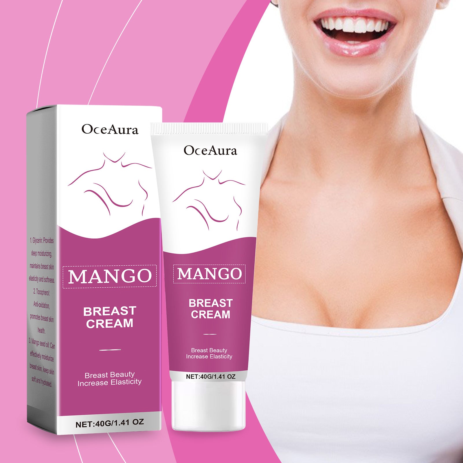 Crema de masaje para senos SilkGlow para una piel suave, nutrida y hermosa.