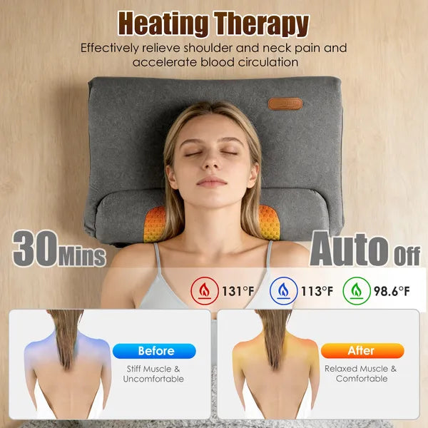Almohada masajeadora NeckRelief para la relajación del cuello y los hombros. 