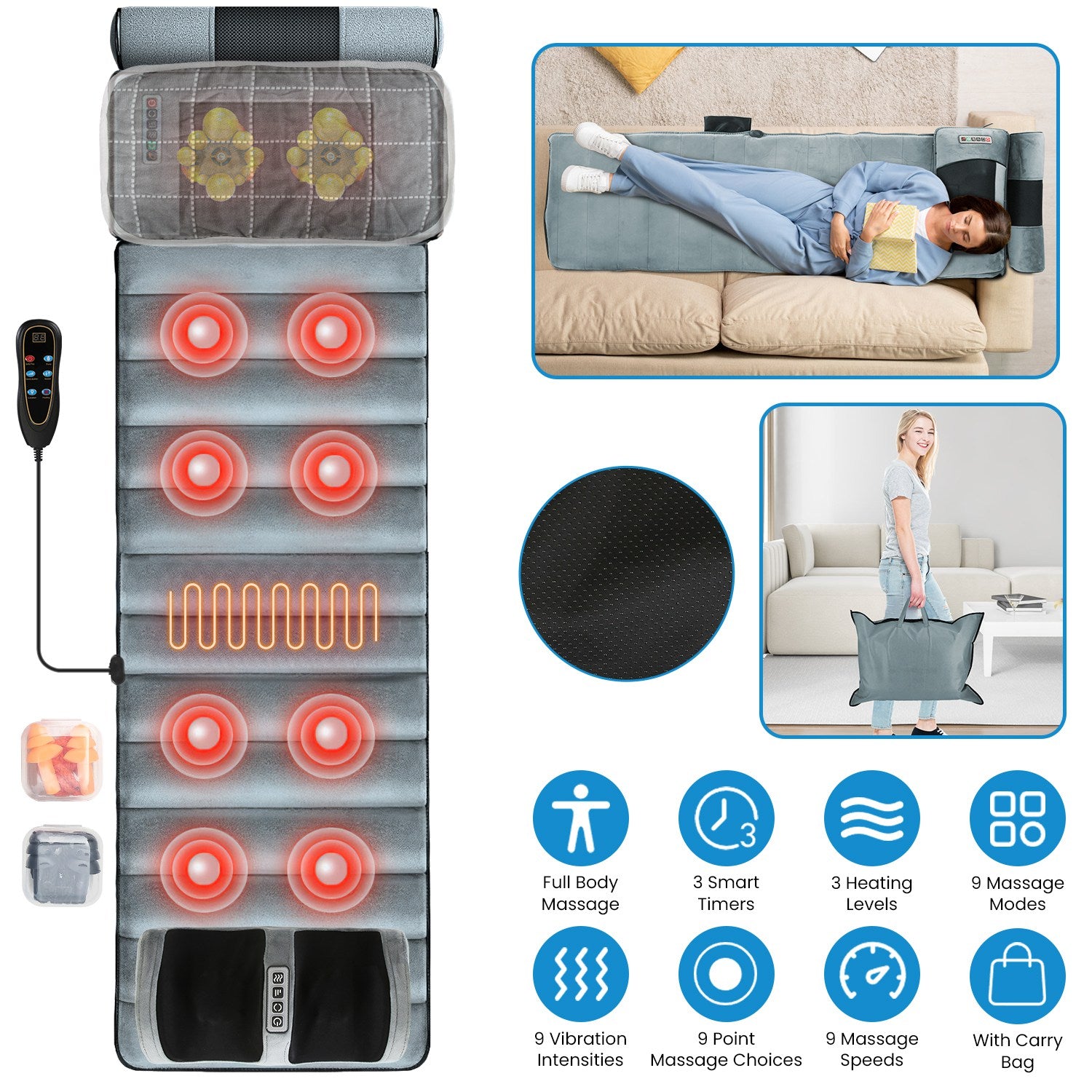 FullBody Relax Electric Massage Mat For Total Body Comfort